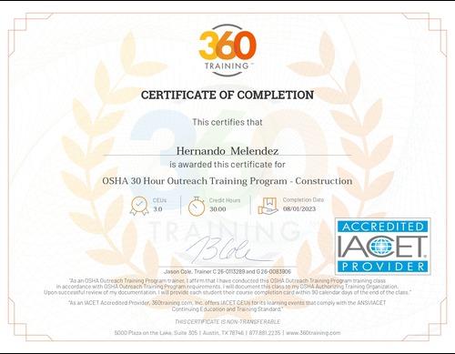 360 osha training certification